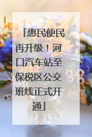 惠民便民再升级！河口汽车站至保税区公交班线正式开通