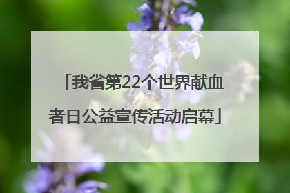 我省第22个世界献血者日公益宣传活动启幕
