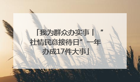 我为群众办实事丨“社情民意接待日”一年办成17件大事