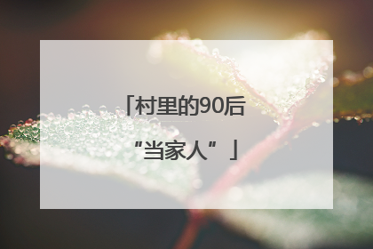 村里的90后“当家人”