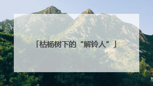 枯杨树下的“解铃人”