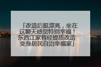 改造后挺漂亮，坐在这聊天感觉特别幸福！东西江家巷经提质改造变身居民自治幸福家