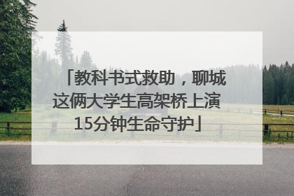 教科书式救助，聊城这俩大学生高架桥上演15分钟生命守护