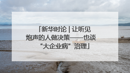 新华时论 | 让听见炮声的人做决策——也谈“大企业病”治理