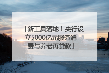 新工具落地！央行设立5000亿元服务消费与养老再贷款