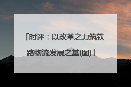 时评：以改革之力筑铁路物流发展之基(图)