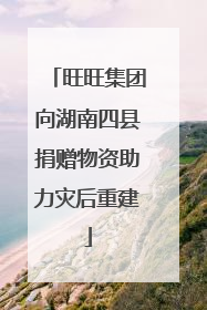 旺旺集团向湖南四县捐赠物资助力灾后重建