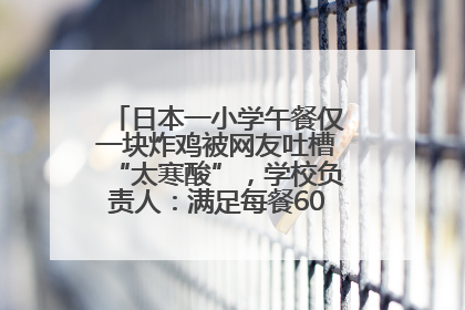 日本一小学午餐仅一块炸鸡被网友吐槽“太寒酸”，学校负责人：满足每餐600千卡的标准