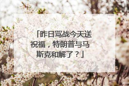 昨日骂战今天送祝福，特朗普与马斯克和解了？