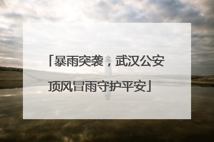 暴雨突袭，武汉公安顶风冒雨守护平安