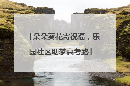 朵朵葵花寄祝福，乐园社区助梦高考路
