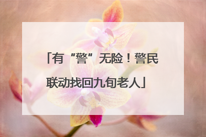 有“警”无险！警民联动找回九旬老人