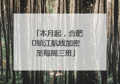 本月起，合肥⇋镇江航线加密至每周三班