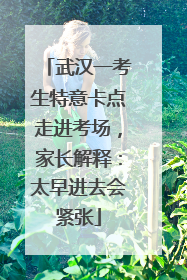 武汉一考生特意卡点走进考场，家长解释：太早进去会紧张
