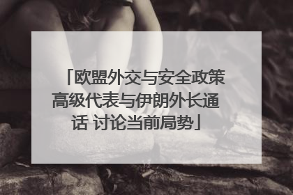 欧盟外交与安全政策高级代表与伊朗外长通话 讨论当前局势