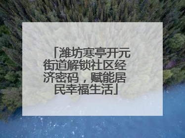 潍坊寒亭开元街道解锁社区经济密码，赋能居民幸福生活