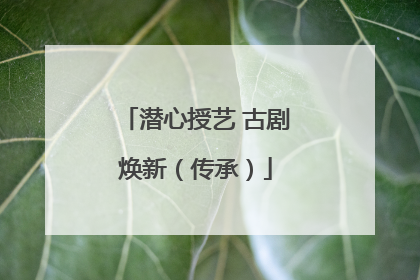 潜心授艺 古剧焕新（传承）