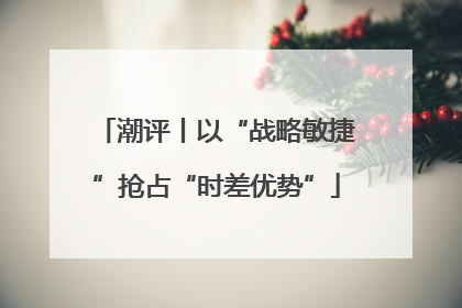 潮评丨以“战略敏捷”抢占“时差优势”