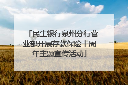 民生银行泉州分行营业部开展存款保险十周年主题宣传活动