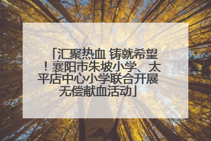 汇聚热血 铸就希望！襄阳市朱坡小学、太平店中心小学联合开展无偿献血活动