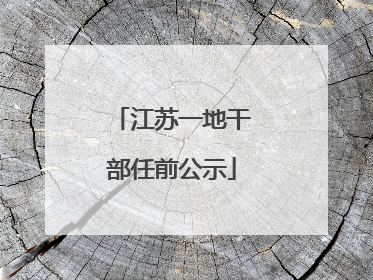江苏一地干部任前公示