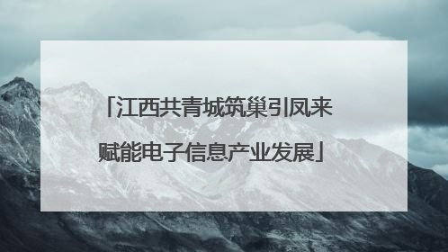 江西共青城筑巢引凤来 赋能电子信息产业发展