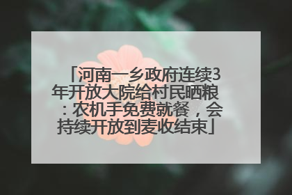 河南一乡政府连续3年开放大院给村民晒粮：农机手免费就餐，会持续开放到麦收结束