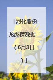 河化股份龙虎榜数据（6月3日）