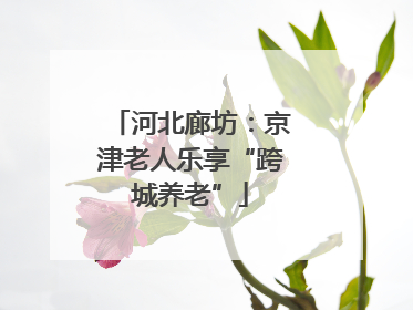 河北廊坊：京津老人乐享“跨城养老”