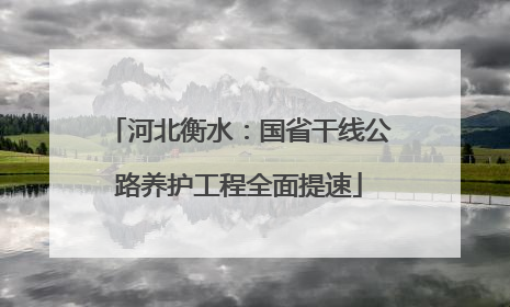 河北衡水：国省干线公路养护工程全面提速