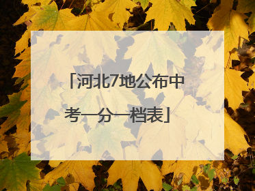 河北7地公布中考一分一档表