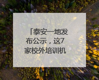 泰安一地发布公示，这7家校外培训机构拟注销！