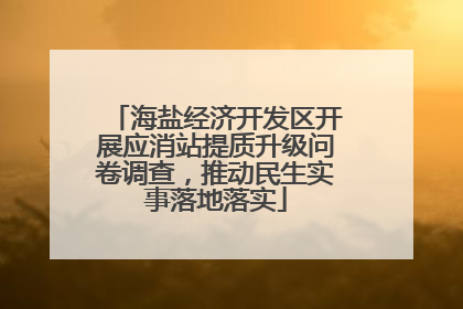 海盐经济开发区开展应消站提质升级问卷调查，推动民生实事落地落实