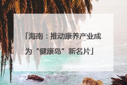 海南：推动康养产业成为“健康岛”新名片