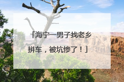 海宁一男子找老乡拼车，被坑惨了！