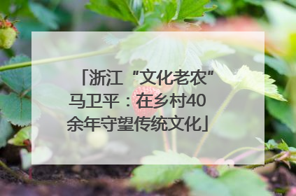 浙江“文化老农”马卫平：在乡村40余年守望传统文化