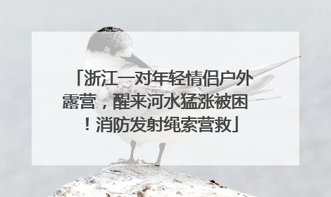 浙江一对年轻情侣户外露营，醒来河水猛涨被困！消防发射绳索营救