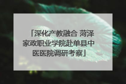深化产教融合 菏泽家政职业学院赴单县中医医院调研考察