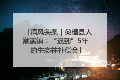 清风头条｜桑植县人潮溪镇：“迟到”5年的生态林补偿金