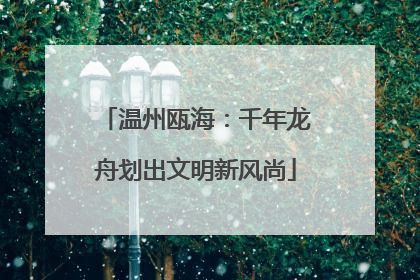 温州瓯海：千年龙舟划出文明新风尚