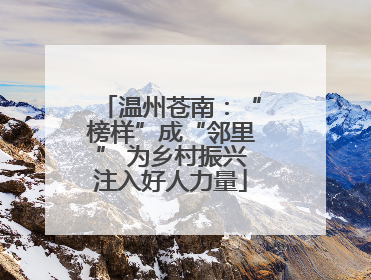 温州苍南：“榜样”成“邻里” 为乡村振兴注入好人力量