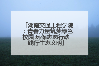 湖南交通工程学院：青春力量筑梦绿色校园 环保志愿行动践行生态文明