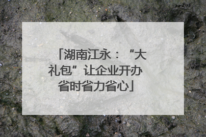 湖南江永：“大礼包”让企业开办省时省力省心