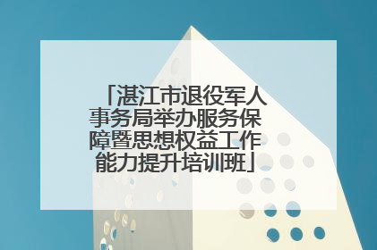 湛江市退役军人事务局举办服务保障暨思想权益工作能力提升培训班