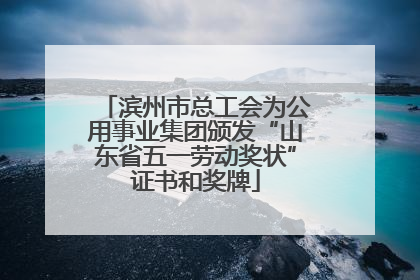 滨州市总工会为公用事业集团颁发“山东省五一劳动奖状”证书和奖牌