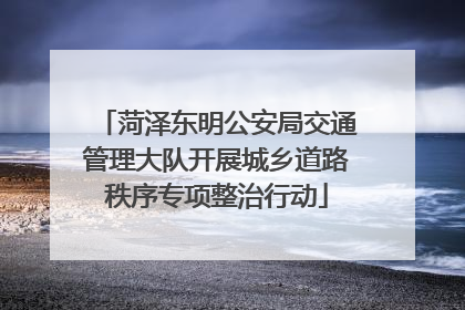 菏泽东明公安局交通管理大队开展城乡道路秩序专项整治行动