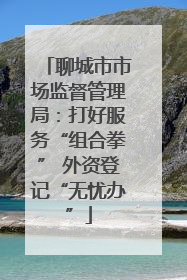 聊城市市场监督管理局：打好服务“组合拳” 外资登记“无忧办”