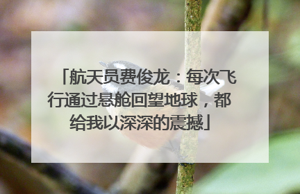 航天员费俊龙：每次飞行通过悬舱回望地球，都给我以深深的震撼