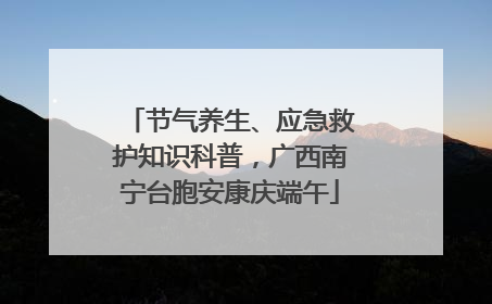 节气养生、应急救护知识科普，广西南宁台胞安康庆端午