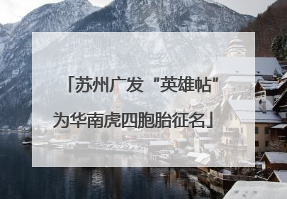 苏州广发“英雄帖”为华南虎四胞胎征名